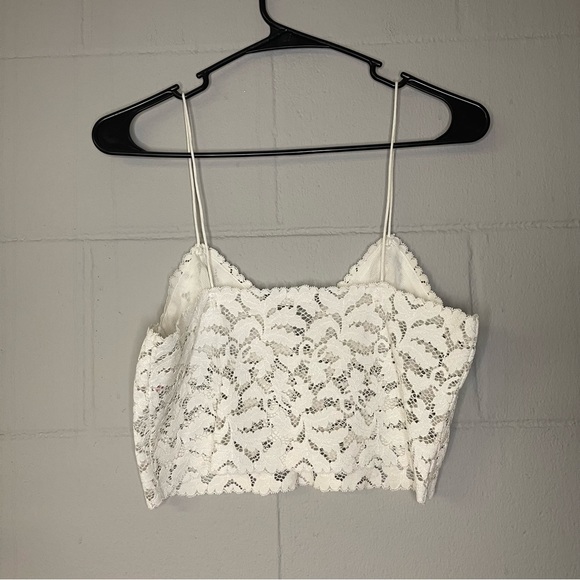 Free People Intimately Cami Lace Lacey Bralette in white || size small - Picture 5 of 6